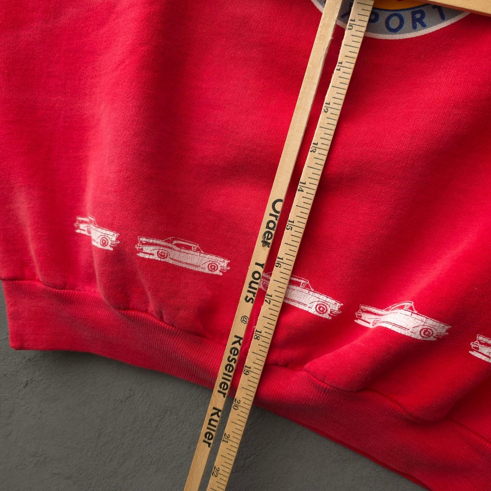Molson Export Motion North Mens L Red Hot Rods Rock & Roll Sweatshirt 1990s - Picture 6 of 9